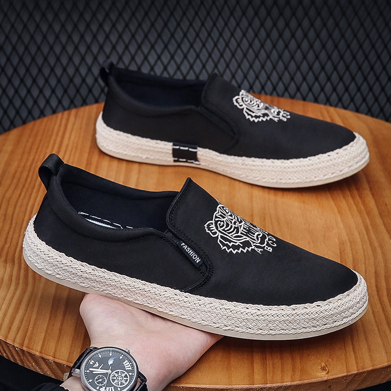 Men Shoes Loafers - Preto sapatos respiráveis para homem mocassins