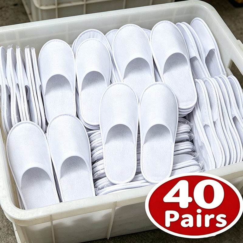 Men Shoes 2026 - 40 Pares de Chinelos Descartáveis Brancos