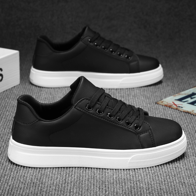Men'S Shoes Black And White - Tênis Vulcanizados Masculinos Casuais de Cano