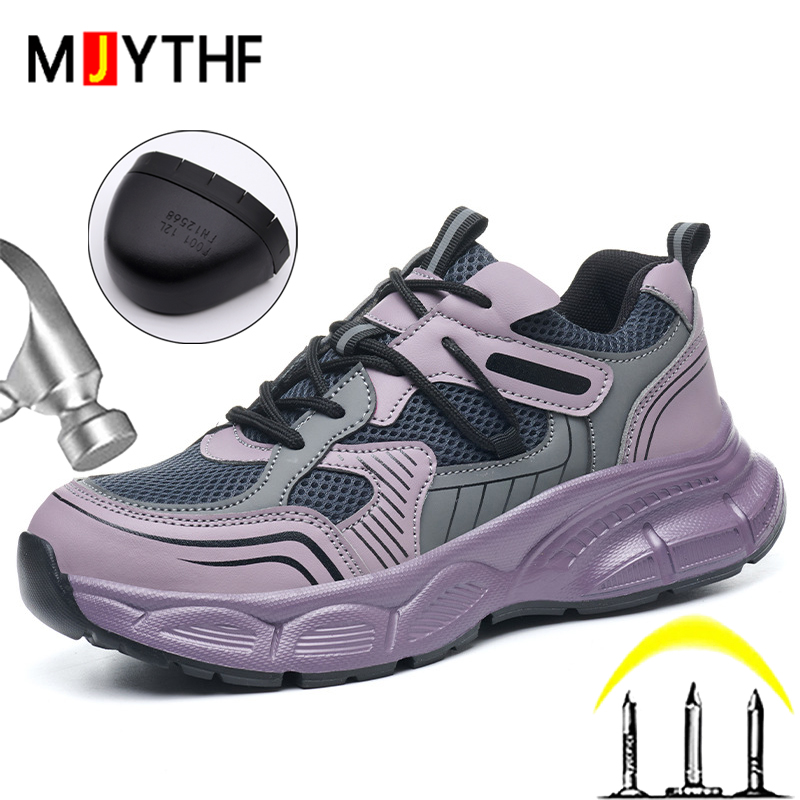 Work Boot Steel Toe - Sapatos de segurança femininos, tênis de