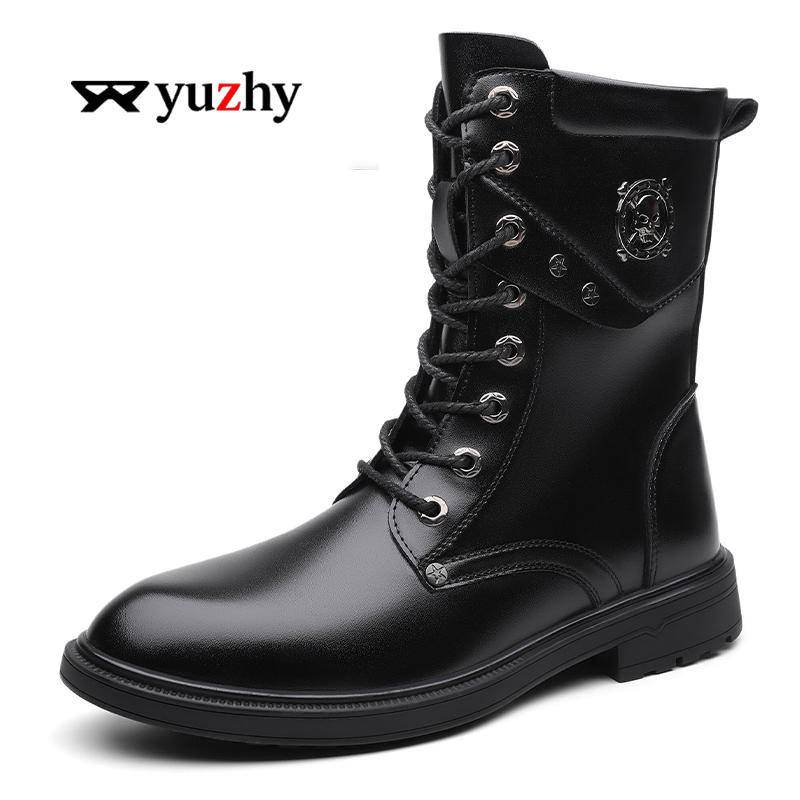 Men'S Shoes Black And White - Botas Unissex de Cano Alto com