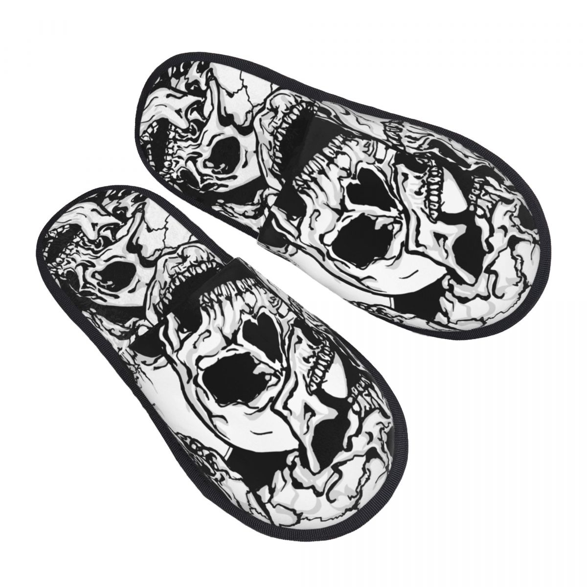 Men'S Shoes Black And White - Interior preto e branco crânios chinelos