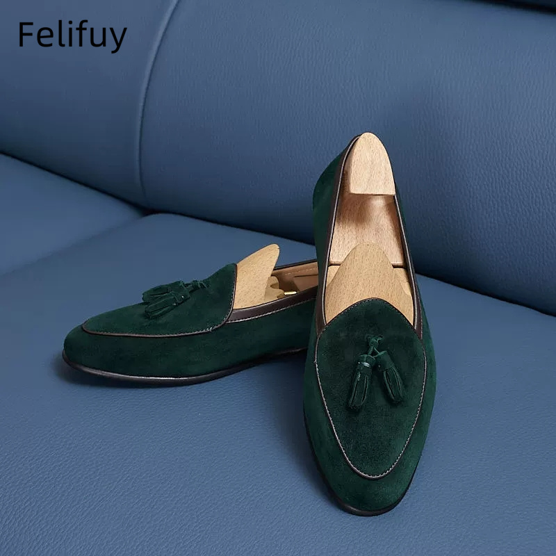 Men Shoes Kinds - Tipos italianos camurça de vaca mocassins