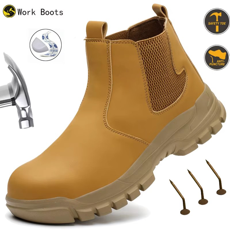 Work Boot Steel Toe - Botas de trabalho de segurança masculinas