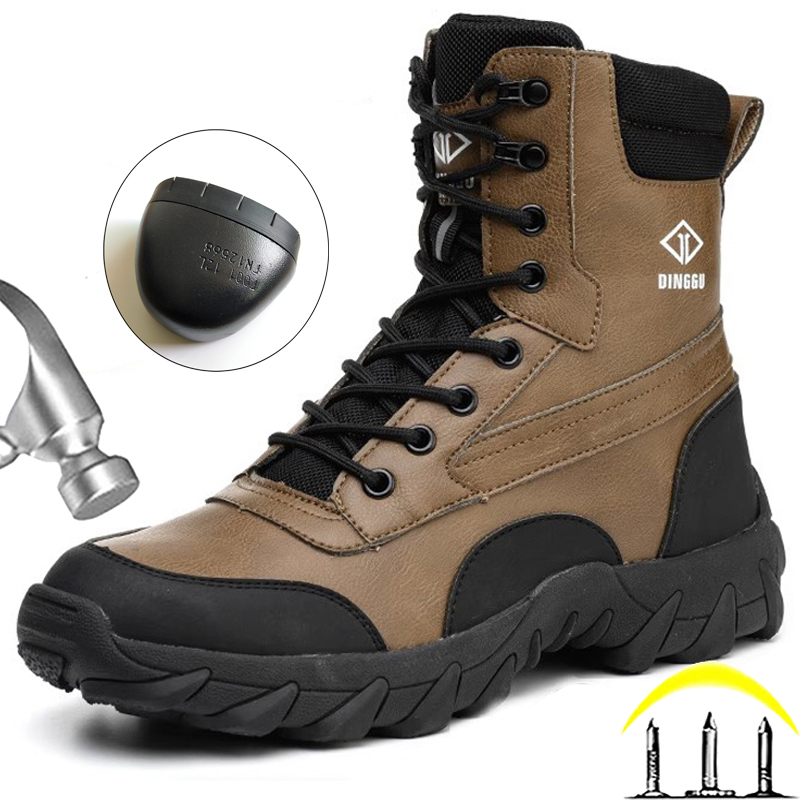 Work Boot Steel Toe - Botas masculinas de cano alto, à