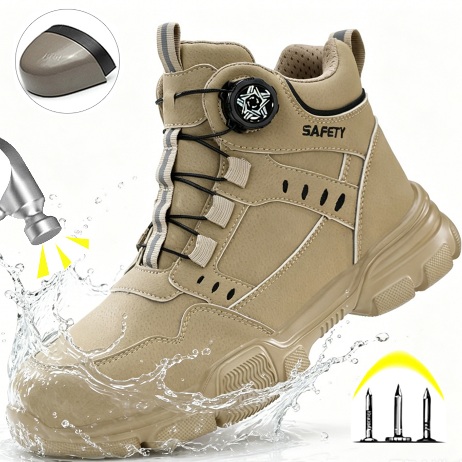Work Boot Steel Toe - Botas de Segurança em Couro Repelente
