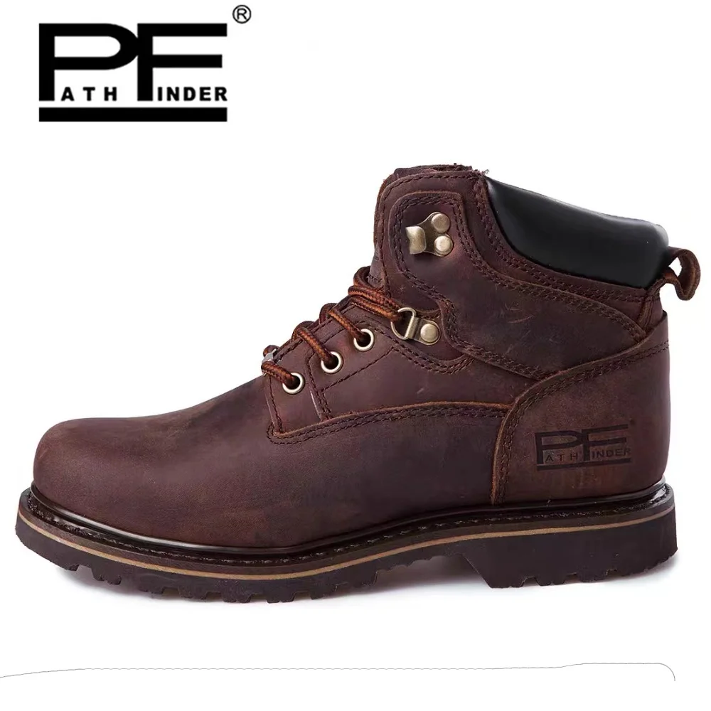 Pf moda masculina botas de mot - Work Boot Steel Toe avaliação e preço