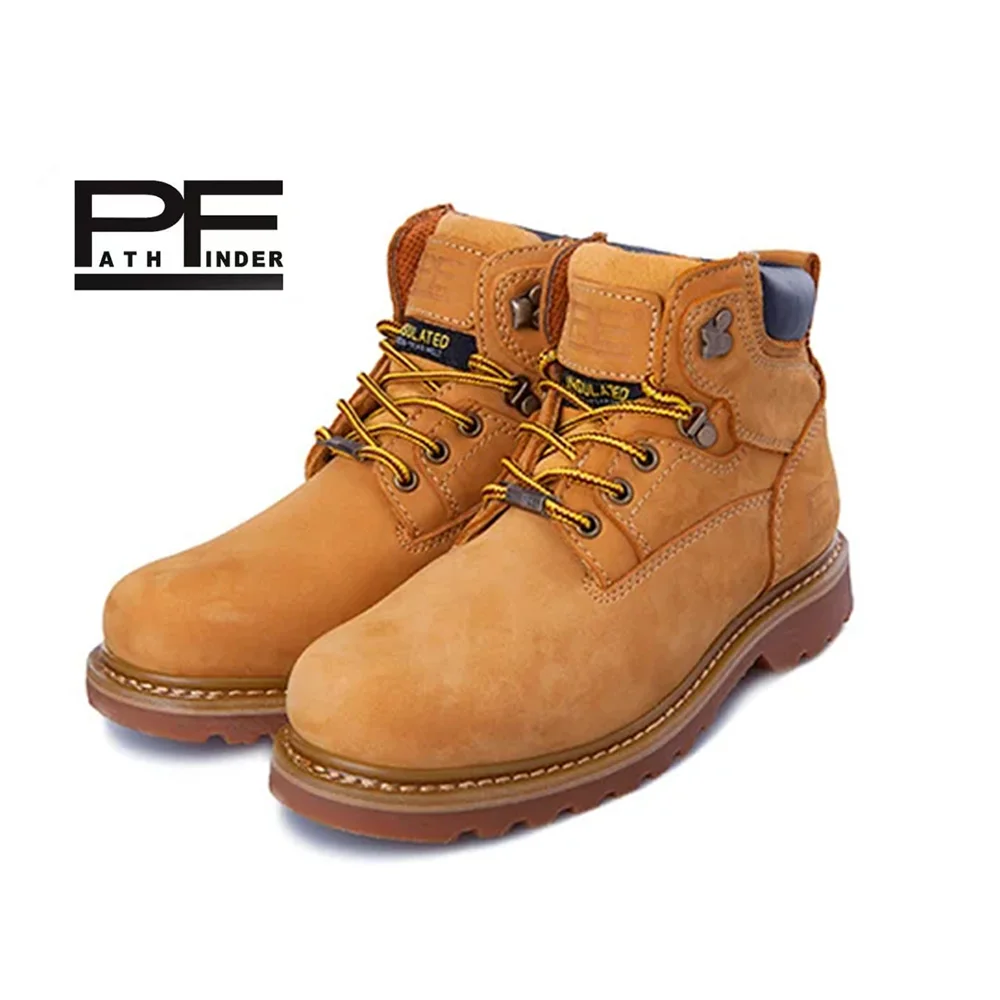 Pf moda masculina botas de mot - Work Boot Steel Toe avaliação e preço