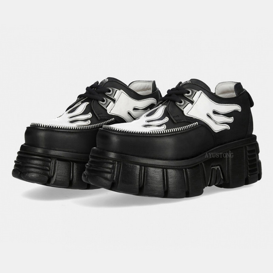 Tênis de Plataforma com Estamp - Men'S Shoes Black And White avaliação e preço