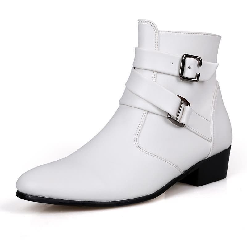 Botas masculinas de luxo de co - Men'S Shoes Black And White avaliação e preço