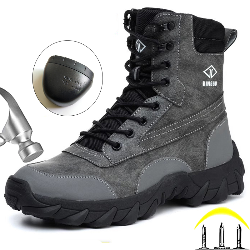 Botas masculinas de cano alto, - Work Boot Steel Toe avaliação e preço