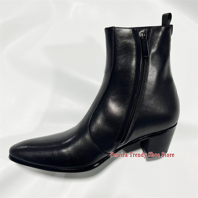 Botas Chelsea de Couro Estilo  - Men'S Shoes Black And White avaliação e preço