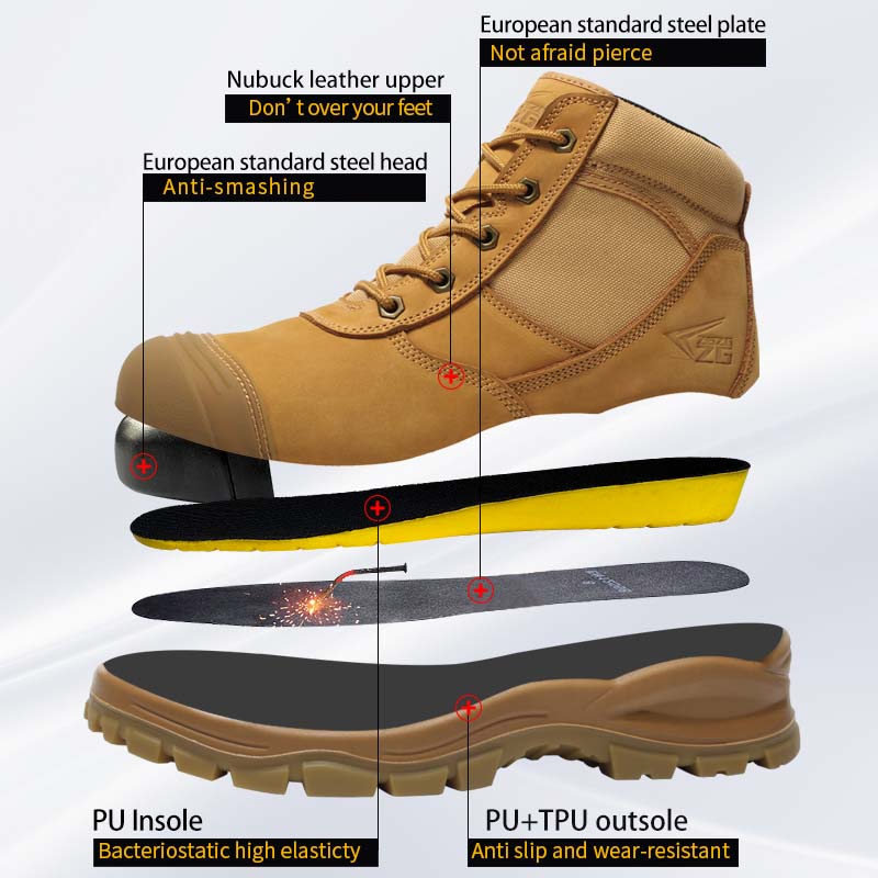 Botas masculinas de couro genu - Work Boot Steel Toe avaliação e preço
