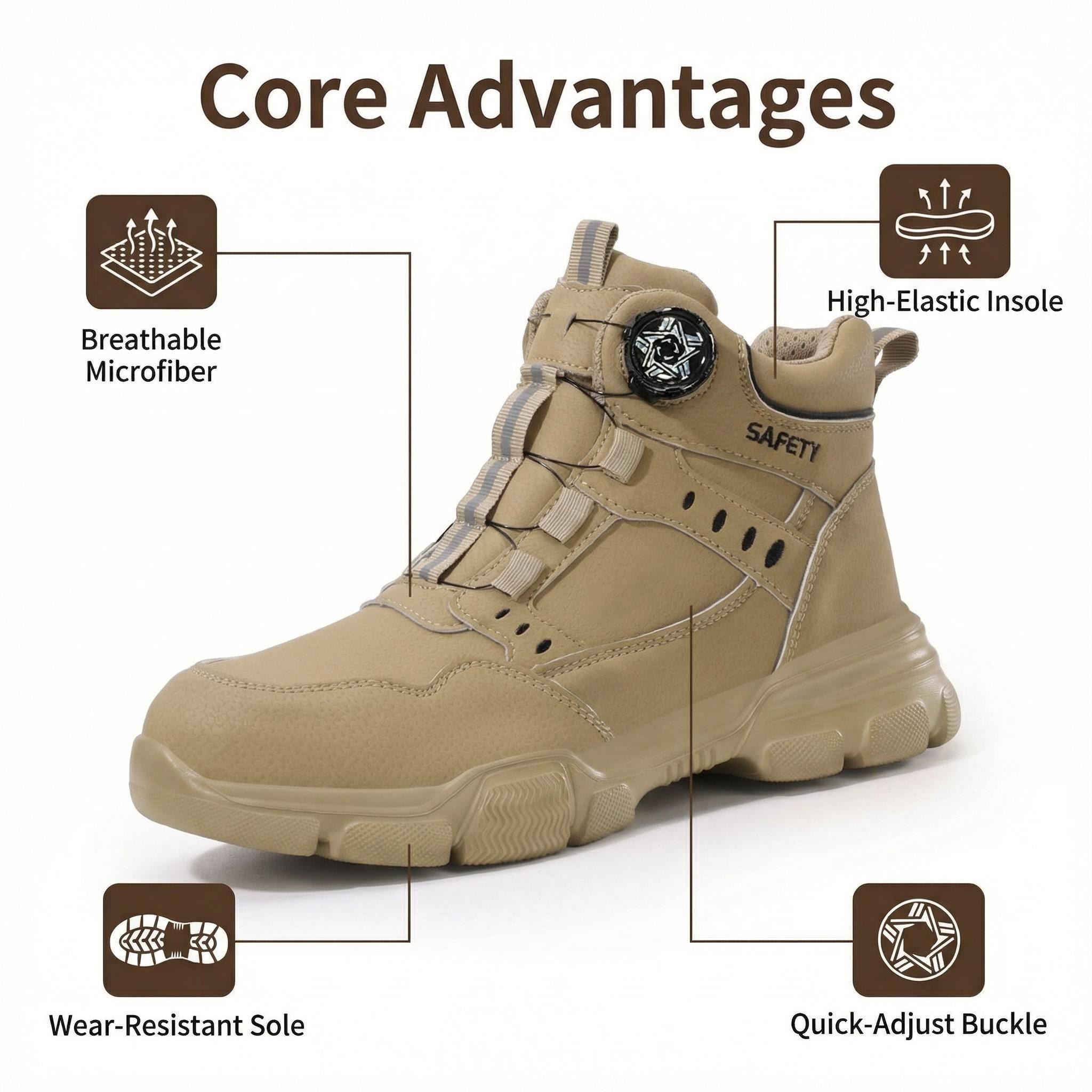 Botas de Segurança em Couro Re - Work Boot Steel Toe avaliação e preço